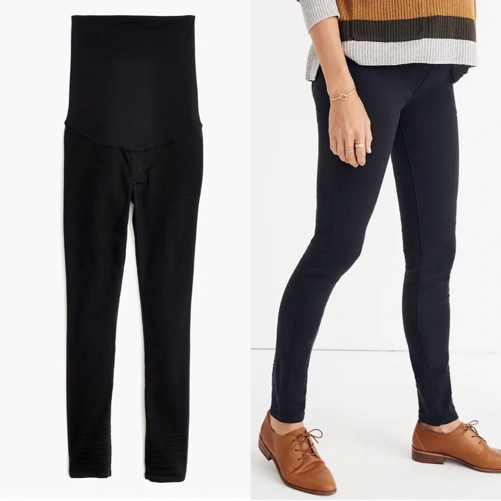 Madewell Maternity Over The Belly Skinny Jean: Black Lunar Wash - Tencel Denim